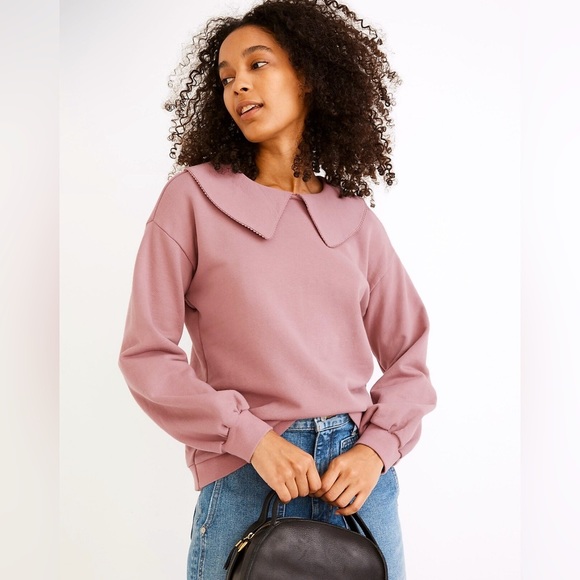 Madewell Tops - Madewell Bubble Sleeve Pull Over Sweater Dusty Pink - Large